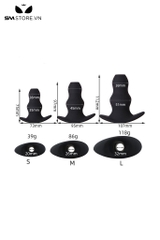 SMT982 - Butt plug silicon có lỗ thiết kế có chuôi với 3 size màu đen