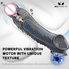 SMT2316 - Bao cao su đôn rên có quai đeo và rung dài 6cm