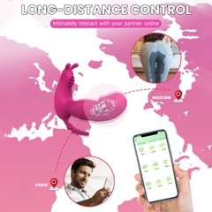 SMT2738 - Máy rung 2 đầu tai thỏ có lưỡi liếm có 9 tần số sạc điện