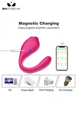 SMT2329 - Trứng rung hình con cá heo hồng 2 đầu điều khiển xa dài 16cm