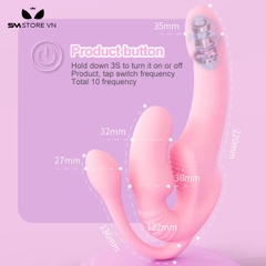 SMT1541 - Dương vật giả 3 đầu dành cho les điều khiển từ xa