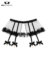 SMP136 - Garter đai kẹp vớ mix bèo gắn nơ siêu quyến rũ sexy