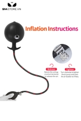 SMT3068 - Anal pump với butt plug vân ngang có thể điều chỉnh