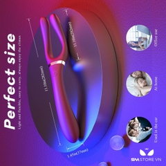 SMT1554 - Máy rung 2 đầu silicon ngụy trang hình nĩa có 9 chế độ