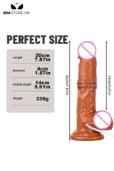 SMT1996 - Dương vật giả silicon mềm dẻo bắn tinh dài 18cm