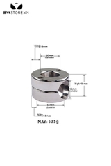 SMT617 - Vòng đeo dương vật inox 2 lớp có thể tháo rời dài có 2 size