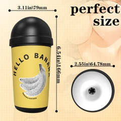 SMT2429 - Cốc thủ dâm ngụy trang cốc coffee quả chuối có hạt nổi trong