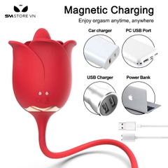 SMT2285 - Trứng rung bông hoa hồng có 12 tần số dài 278mm