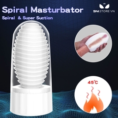 SMT1392 - Cốc thủ dâm silicon xoắn ốc có chế độ sưởi ấm dùng sạc