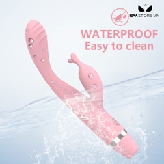 SMT2856 - Máy rung hai đầu silicon có 10 chế độ sạc điện dài 18cm