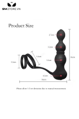 SMT1567 - Máy rung hậu môn có 10 tần số mix vòng đeo dương vật
