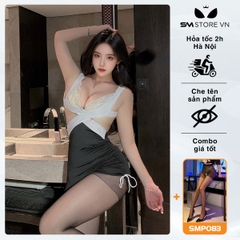 SMS634 - Cosplay thư ký thiết kế vạt chéo ôm body gợi cảm
