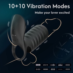 SMT2718 - Vòng đeo dương vật có 10 chế độ rung điều khiển từ xa