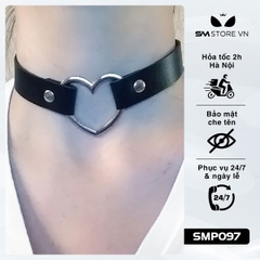 SMP097 - Vòng cổ choker trái tim rỗng với thiết kế đính đinh tán