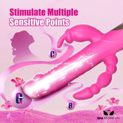 SMT2270 - Máy rung thụt đầu dương vật có 2 đầu và tai thỏ dài 21cm