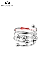 SMT622 - Vòng đeo dương vật inox có bi hình lo xo với 4 size