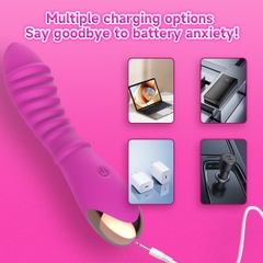 SMT2603 - Máy rung đầu dương vật có vân ngang và 20 chế độ dài 18cm