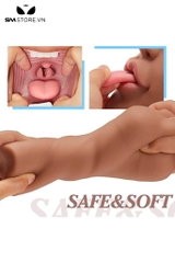 SMT480 - Âm đạo giả mix miệng có răng chất liệu silicon dài 17cm