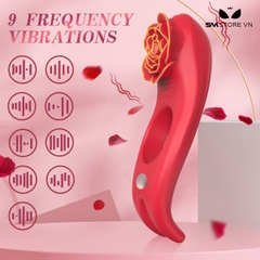 SMT2830 - Vòng rung tình yêu chống xuất tinh sớm hoa hồng dài 126mm