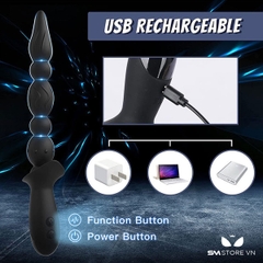 SMT1564 - Anal bead có 10 tần số rung dài 26.1cm dùng sạc điện