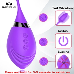 SMT1932 - Trứng rung hút 2 đầu silicon dài 32cm sạc điện chống nước