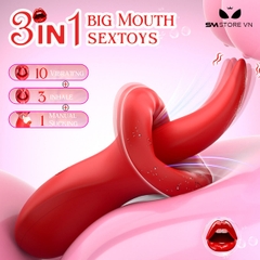 SMT1631 - Lưỡi rung silicon liếm hút có 10 tần số dài 16cm sạc điện