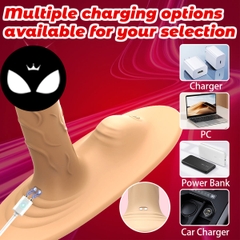 SMT2364 - Dương vật giả có đệm đế rung 9 chế độ sạc điện dài 14cm