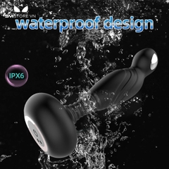 SMT1146 - Butt plug hậu môn silicon dùng sạc với 10 chế độ rung