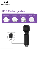 SMT468 - Chày rung mini silicon sạc điện có 20 tần số dài 11cm