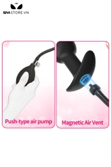 SMT3068 - Anal pump với butt plug vân ngang có thể điều chỉnh