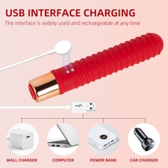 SMT2489 - Gậy rung âm vật silicon dài 145mm có 7 chế độ sạc điện