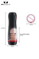 SMT2719 - Cốc thủ dâm silicom tự động rung thụt xoay và sạc điện