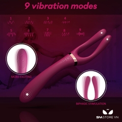 SMT1554 - Máy rung 2 đầu silicon ngụy trang hình nĩa có 9 chế độ