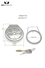 SMT2638 - Khóa dương vật inox mặt dẹt hình cỏ ba có 4 nhánh