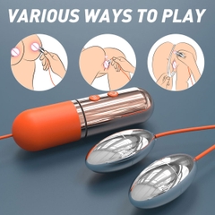 SMT1550 - Trứng rung silicon 2 đầu có 9 tần số sạc điện chống nước