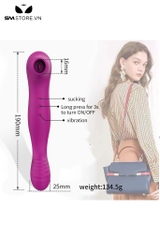 SMT2733 - Máy rung liếm hút 2 đầu có 10 chế độ dài 19cm sạc điện