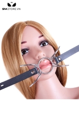 SMT232 - Khóa miệng spider gag với vòng bằng kim loại và dây đeo PU