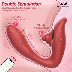 SMT2015 - Máy rung hạt xoay silicon có 9 tần số sạc điện dài 12.8cm