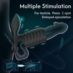 SMT2718 - Vòng đeo dương vật có 10 chế độ rung điều khiển từ xa