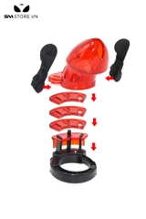 SMT2472 - Khóa dương vật kích điện bằng nhựa kèm sốc điện