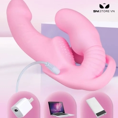 SMT1541 - Dương vật giả 3 đầu dành cho les điều khiển từ xa