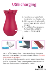 SMT2784 - Lưỡi rung tình yêu ngụy trang nụ hoa sạc điện dài 97mm