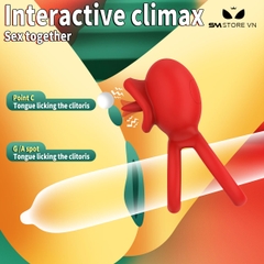 SMT2378 - Vòng đeo dương vật có lưỡi liếm điều khiển xa sạc điện