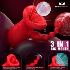 SMT1632 - Máy rung 2 đầu có lưỡi và que hậu môn dài 15.2cm