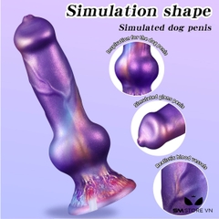 SMT2382 - Dương vật giả silicon mềm bắn tinh màu tím có 2 kích cỡ