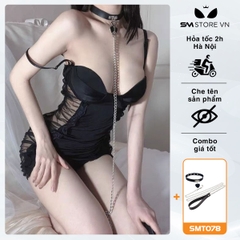 SMS512 - váy ngủ hai dây ôm body thiết kế xuyên thấu 2 bên sườn