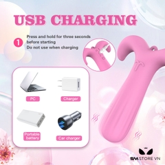 SMT2268 - Máy rung ngụy trang sừng con bạch dương hồng dài 10cm