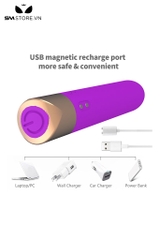 SMT1227 - Trứng rung silicon son môi mini có 10 chế độ rung dùng sạc