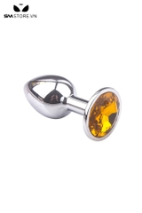 SMT200 - butt plug inox cắm hậu môn trơn đính kim cương lỗ 6 và 8mm