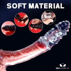 SMT1544 - Bao cao su rung silicon đầu có bi và quai đeo bìu